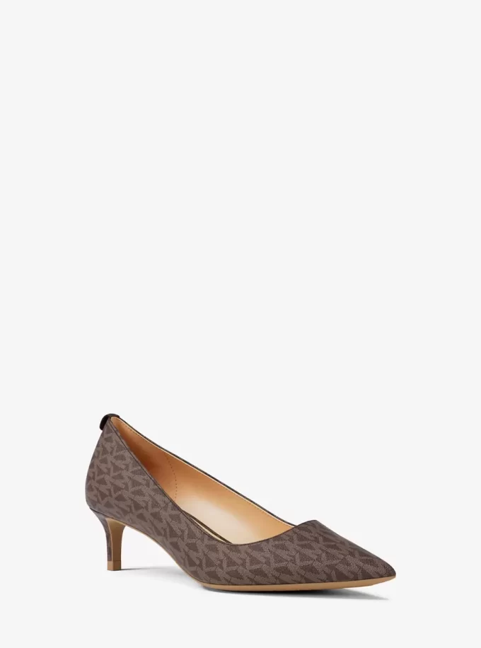 Alina Flex Signature Logo Kitten Heel Pump