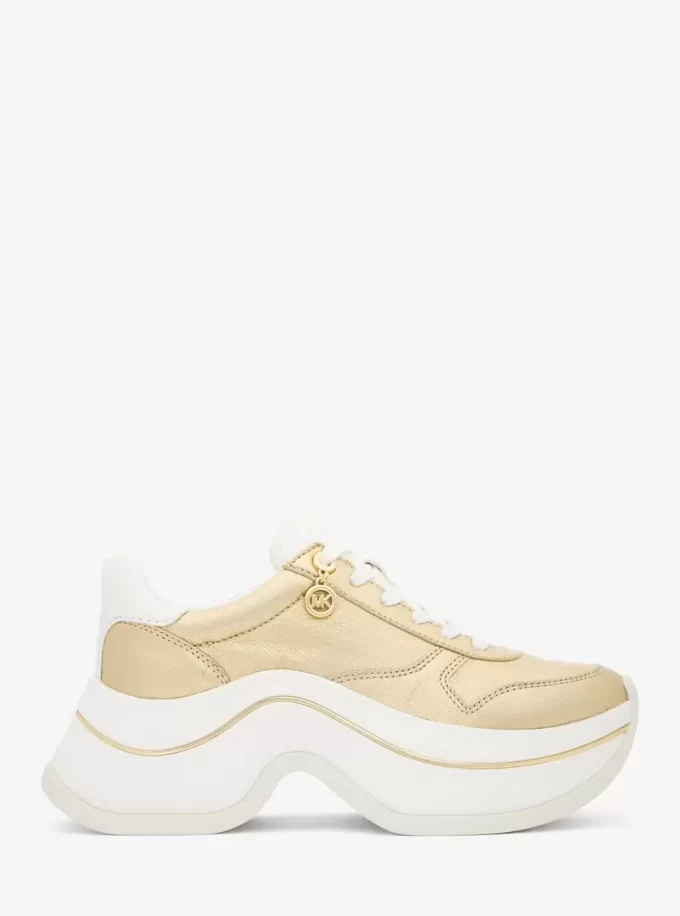 Arla Metallic Leather Trainer