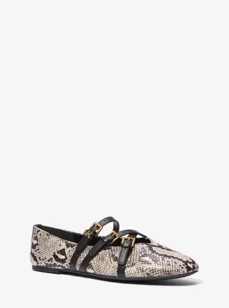 Baleriny Indy Snake Embossed Leather