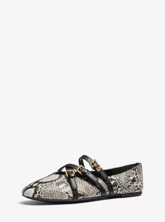 Baleriny Indy Snake Embossed Leather