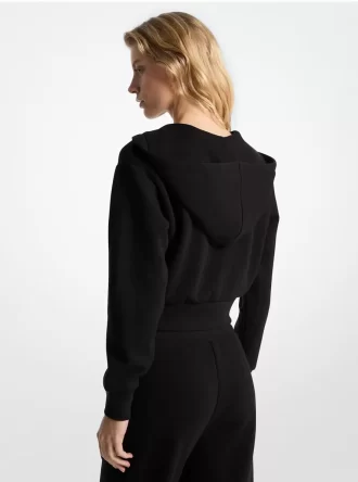 Bluza z kapturem i zamkiem błyskawicznym z żakardowym motywem i logo Jacquard Charm