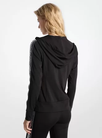 Bluza z kapturem i zamkiem błyskawicznym z logo