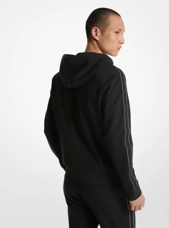 Bluza z kapturem i zamkiem błyskawicznym z mieszanki bawełny i logo