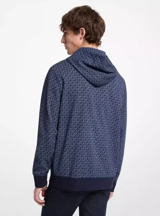 Bluza z kapturem z mieszanki bawełny i logo Signature Bluza z kapturem z mieszanki bawełny i logo Signature