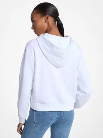 Bluza z kapturem z mieszanki bawełny z cekinami i grafiką