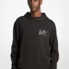 Bluza z kapturem z mieszanki bawełny z ozdobnym logo Bluza z kapturem z mieszanki bawełny z ozdobnym logo