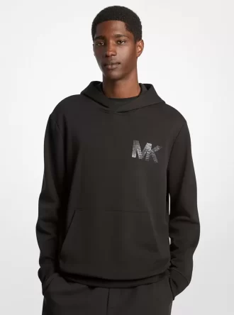 Bluza z kapturem z mieszanki bawełny z ozdobnym logo Bluza z kapturem z mieszanki bawełny z ozdobnym logo