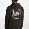 Bluza z kapturem z mieszanki bawełny z ozdobnym logo Bluza z kapturem z mieszanki bawełny z ozdobnym logo