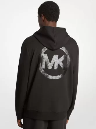 Bluza z kapturem z mieszanki bawełny z ozdobnym logo Bluza z kapturem z mieszanki bawełny z ozdobnym logo