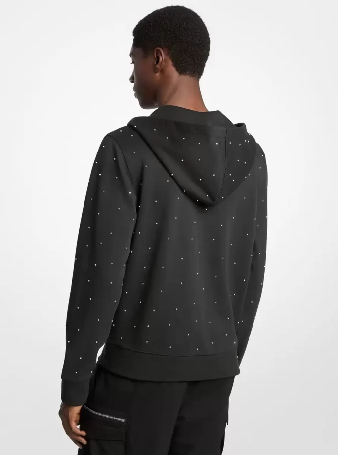 Bluza z kapturem z mieszanki bawełny z ćwiekami Bluza z kapturem z mieszanki bawełny z ćwiekami