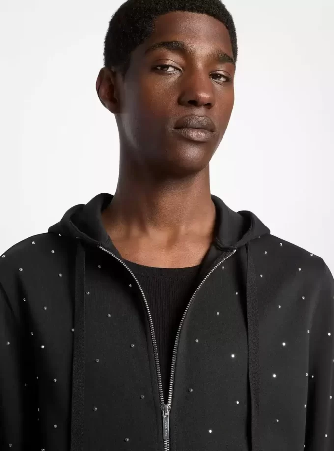 Bluza z kapturem z mieszanki bawełny z ćwiekami Bluza z kapturem z mieszanki bawełny z ćwiekami