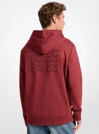 Bluza z kapturem z wytłoczonym logo z mieszanki bawełny Bluza z kapturem z wytłoczonym logo z mieszanki bawełny