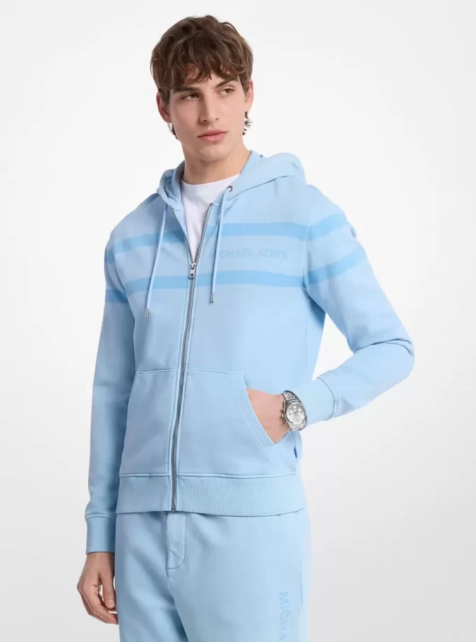 Bluza z kapturem zapinana na zamek z bawełny barwionej na kolor logo