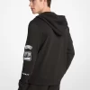 Bluza z kapturem zapinana na zamek z bawełny zdobionej Bluza z kapturem zapinana na zamek z bawełny zdobionej
