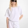 Bluza z krótkim rękawem i dzianiną żakardową z logo