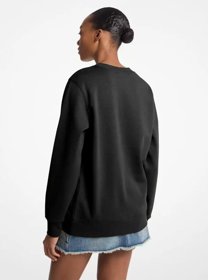 Bluza z mieszanki bawełny z ozdobnym logo Bluza z mieszanki bawełny z ozdobnym logo