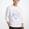 Bluza z okrągłym dekoltem i graficznym logo z mieszanki bawełny Bluza z okrągłym dekoltem i graficznym logo z mieszanki bawełny