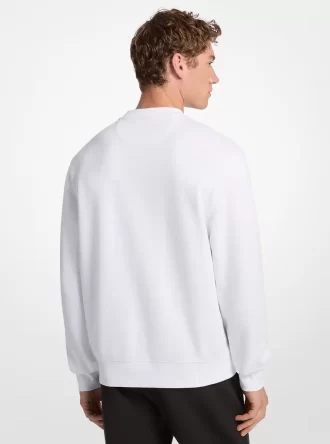 Bluza z okrągłym dekoltem i graficznym logo z mieszanki bawełny
