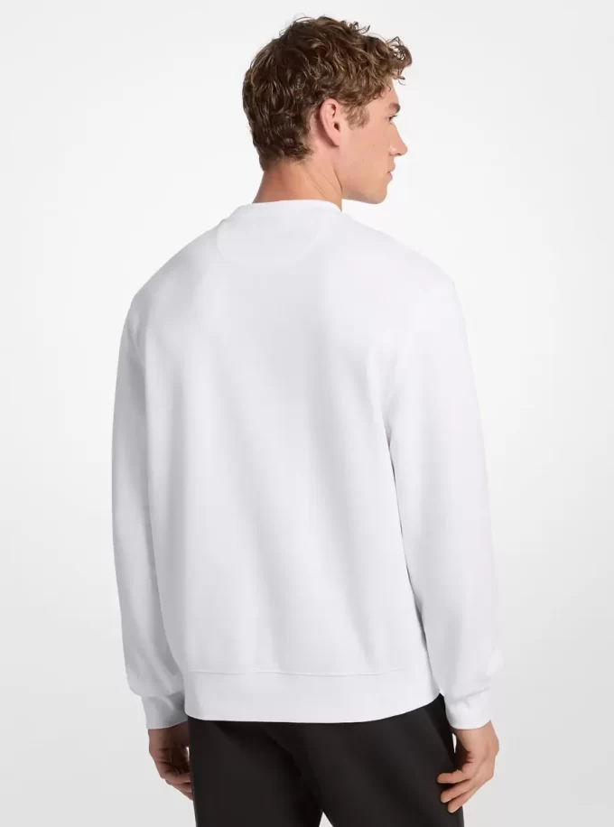 Bluza z okrągłym dekoltem i graficznym logo z mieszanki bawełny Bluza z okrągłym dekoltem i graficznym logo z mieszanki bawełny