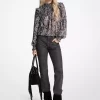 Bluzka z żorżety w metalicznym wzorze paisley