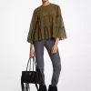 Bluzka z żorżety w stylu paisley, warstwowa Bluzka z żorżety w stylu paisley, warstwowa