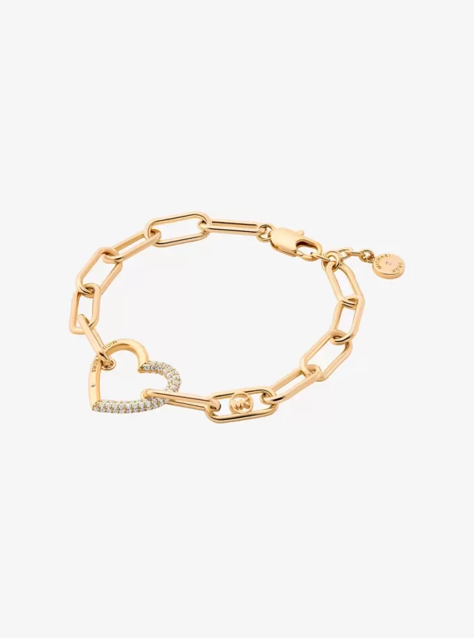 Bransoletka Pavé Heart Curb-Link