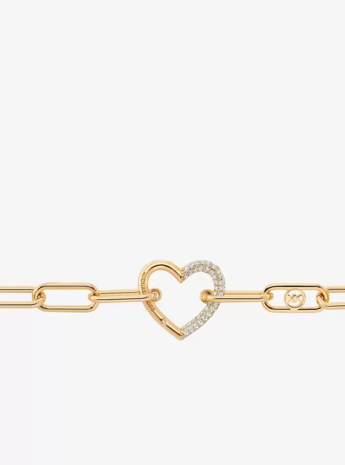 Bransoletka Pavé Heart Curb-Link