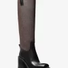 Buty Houston Signature z logo i skórzanym obcasem blokowym Buty Houston Signature z logo i skórzanym obcasem blokowym