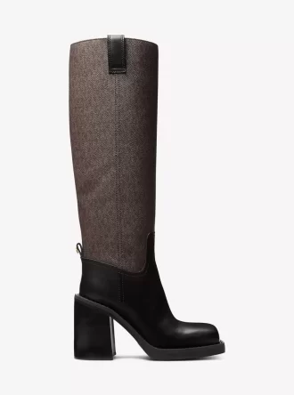 Buty Houston Signature z logo i skórzanym obcasem blokowym