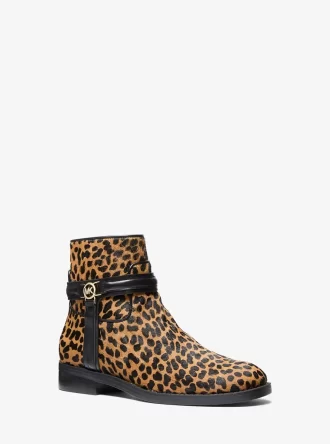 Buty Mindy z nadrukiem w panterkę z sierści cielęcej