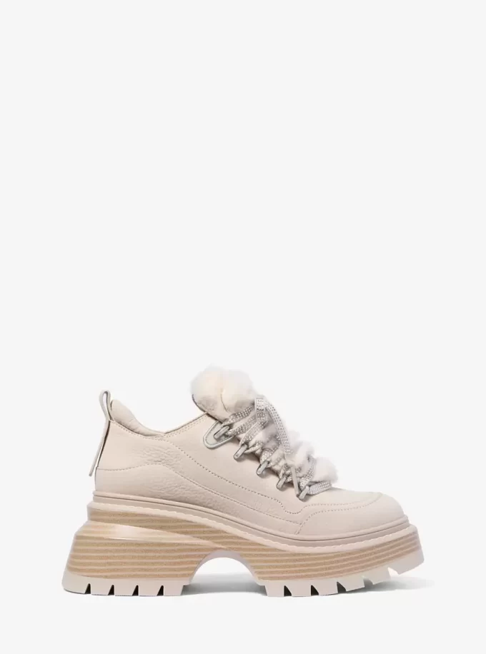 Buty na platformie Shiloh z nubuku i sztucznego futra Buty na platformie Shiloh z nubuku i sztucznego futra