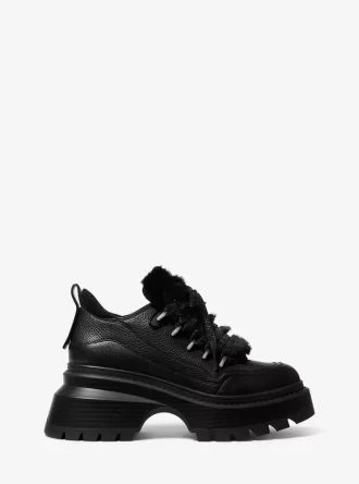 Buty na platformie Shiloh ze skóry i sztucznego futra