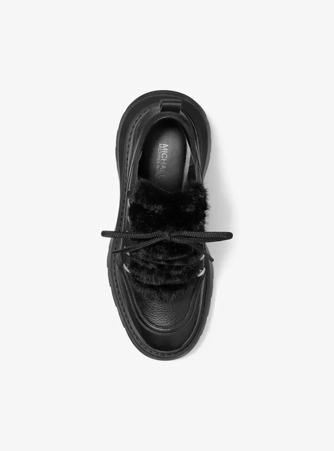 Buty na platformie Shiloh ze skóry i sztucznego futra Buty na platformie Shiloh ze skóry i sztucznego futra