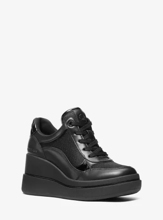 Buty sportowe na koturnie Emmy ze skóry i siateczki