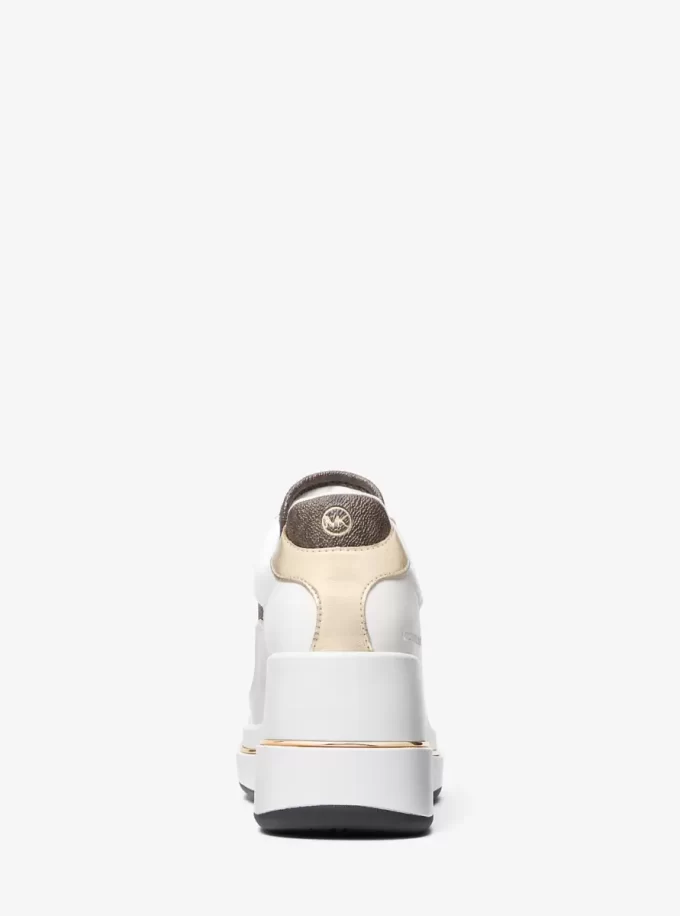 Buty sportowe na koturnie ze skóry z logo Emmy Buty sportowe na koturnie ze skóry z logo Emmy