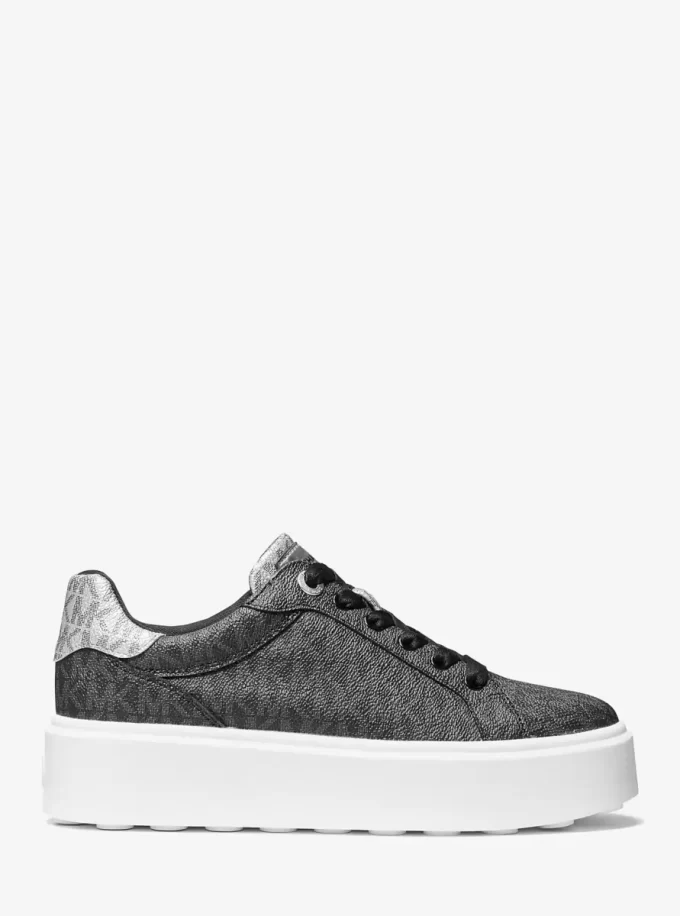 Buty sportowe Romey Metallic Two-Tone na platformie z logo Signature Buty sportowe Romey Metallic Two-Tone na platformie z logo Signature