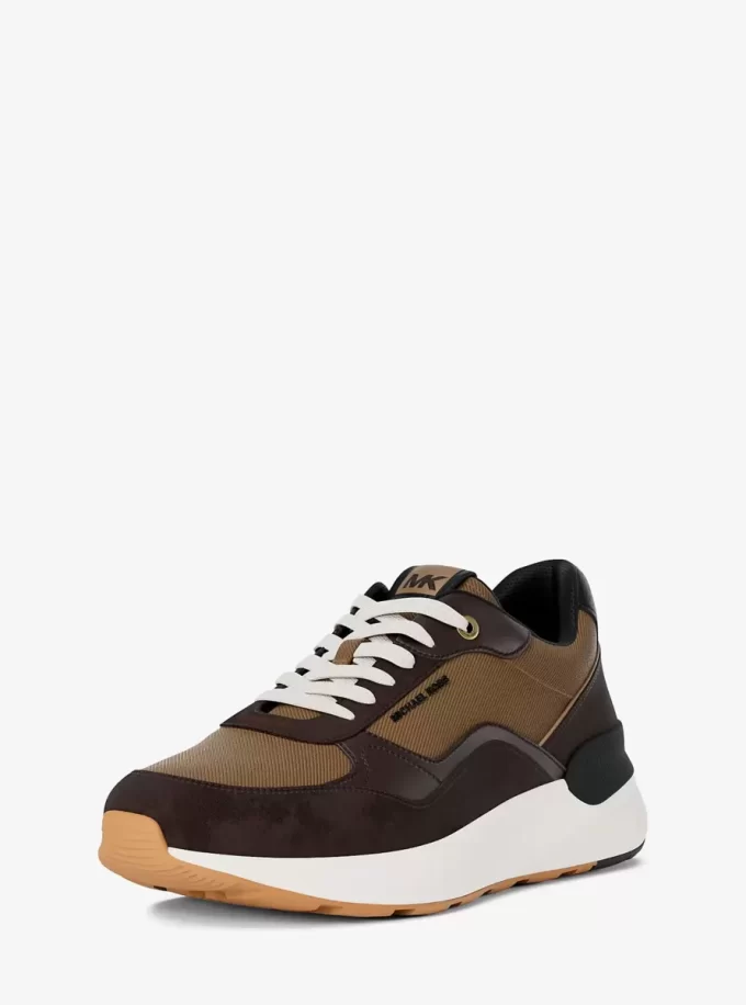 Buty sportowe Trevor ze skóry i sznurka twill Buty sportowe Trevor ze skóry i sznurka twill