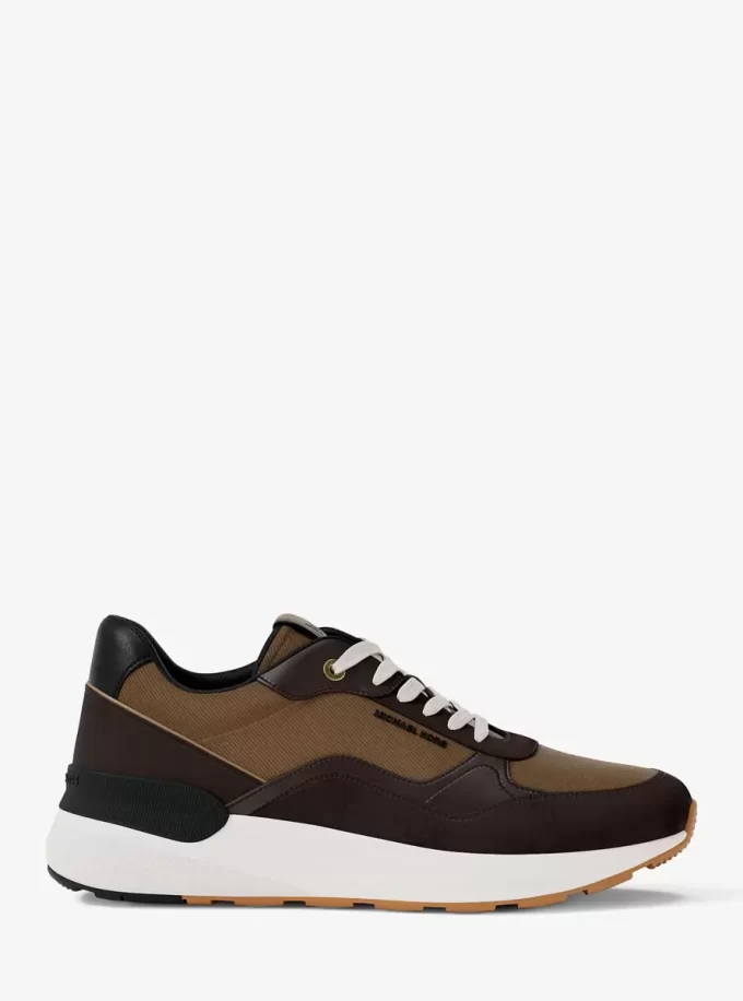 Buty sportowe Trevor ze skóry i sznurka twill Buty sportowe Trevor ze skóry i sznurka twill