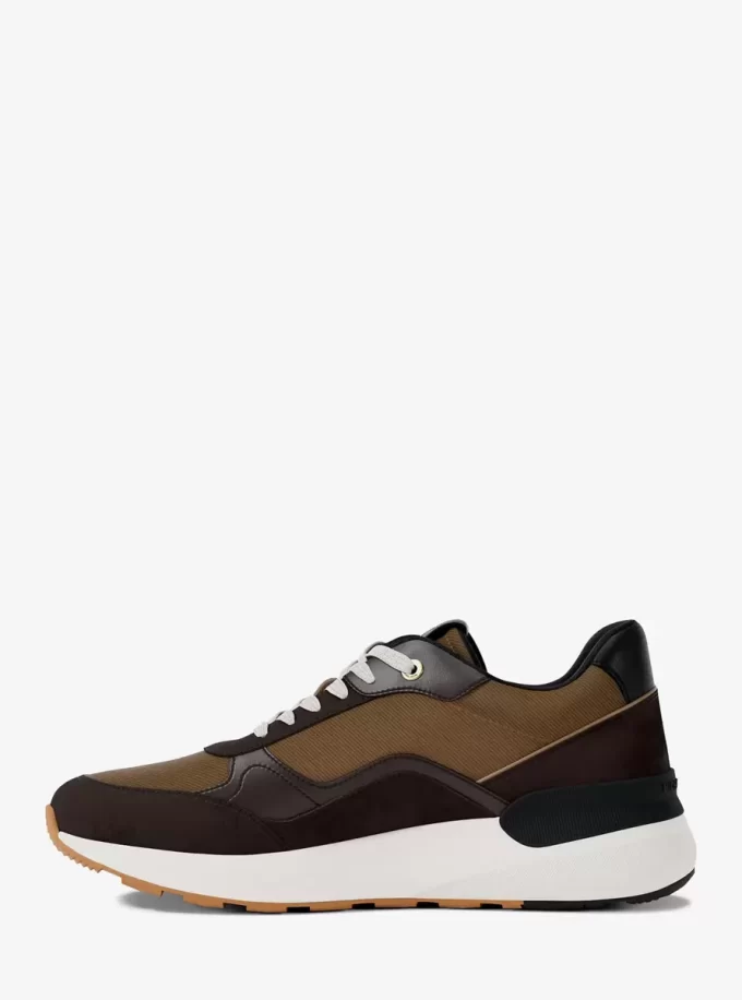 Buty sportowe Trevor ze skóry i sznurka twill Buty sportowe Trevor ze skóry i sznurka twill