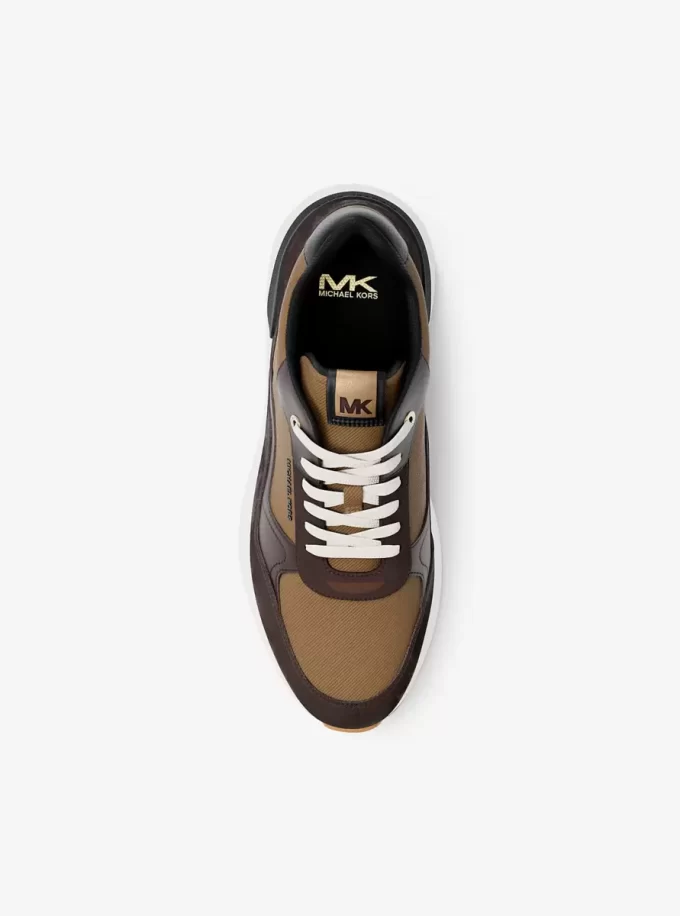 Buty sportowe Trevor ze skóry i sznurka twill Buty sportowe Trevor ze skóry i sznurka twill
