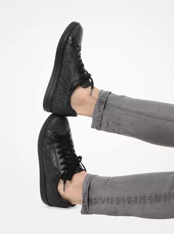 Buty sportowe ze skóry i logo Keating