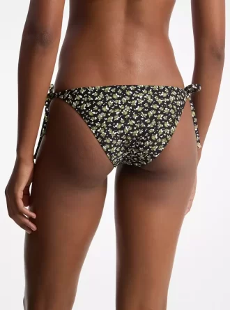 Dół bikini z elastycznego nylonu z nadrukiem kwiatowym