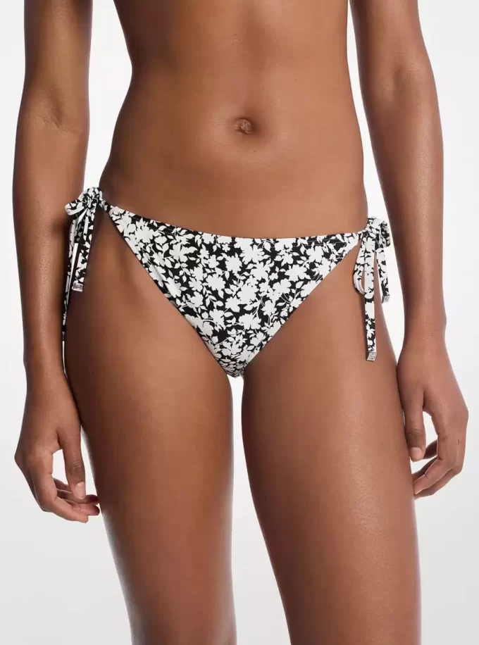 Dół bikini z trójkątnym nadrukiem kwiatowym Dół bikini z trójkątnym nadrukiem kwiatowym