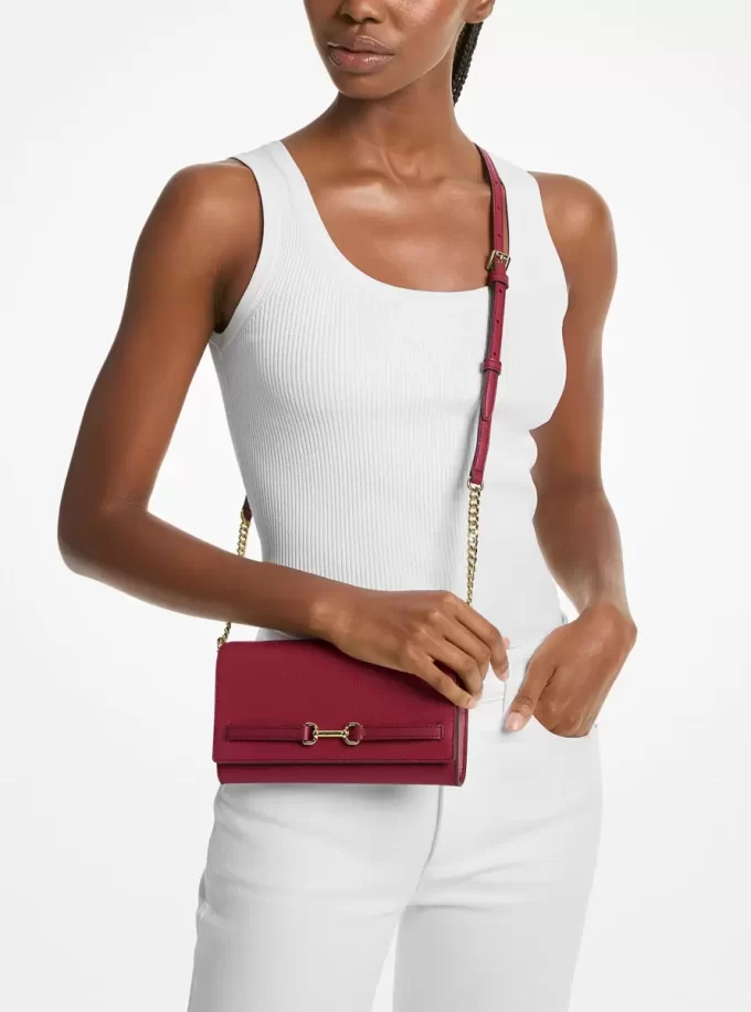 Duża, chropowata, skórzana torba typu crossbody Carson