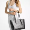Duża metaliczna torba typu tote z logo Quinn