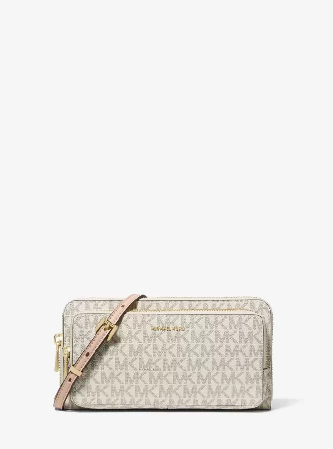 Duża torba typu crossbody Jet Set z logo i podpisem Duża torba typu crossbody Jet Set z logo i podpisem