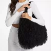 Duża torba typu hobo na ramię Nolita ze sztucznego kożucha Duża torba typu hobo na ramię Nolita ze sztucznego kożucha