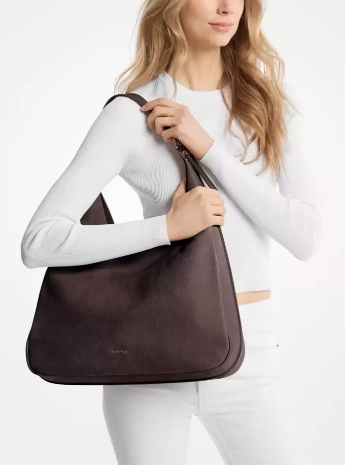 Duża torba typu hobo z nubuku Nolita Duża torba typu hobo z nubuku Nolita