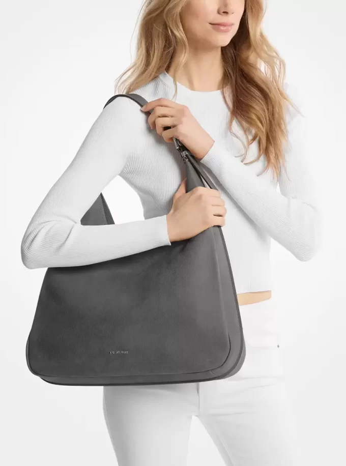 Duża torba typu hobo z nubuku Nolita Duża torba typu hobo z nubuku Nolita