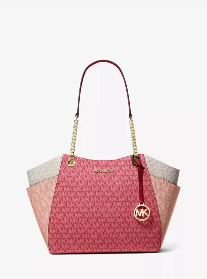 Duża torba typu tote Jet Set z blokami kolorów i logo Signature